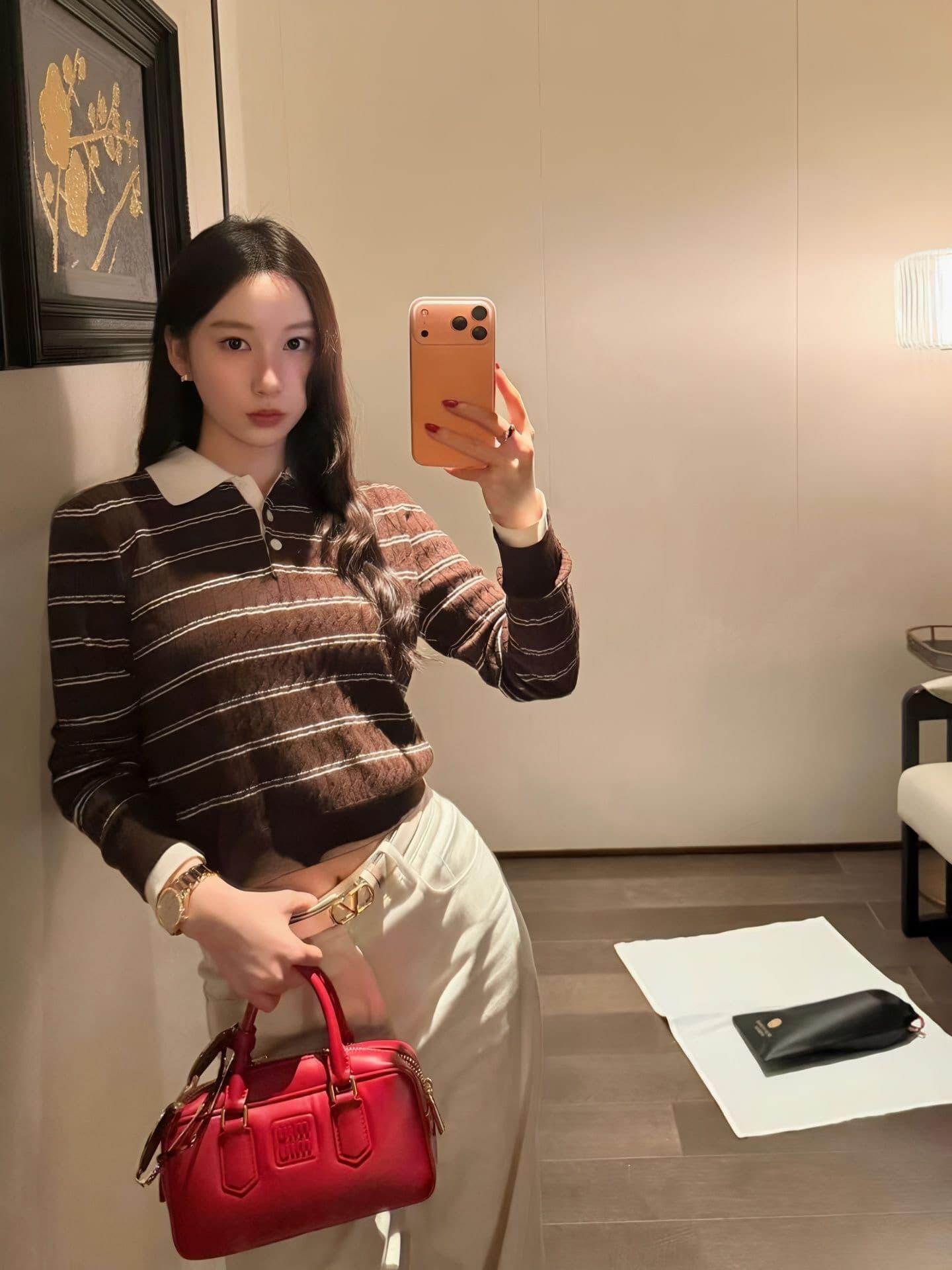 원본 품질 레트로 스트라이프 니트 스웨터 여성 이른 가을 긴팔 작은 대중 질감 센스 다용도 출퇴근 캐주얼 맨위