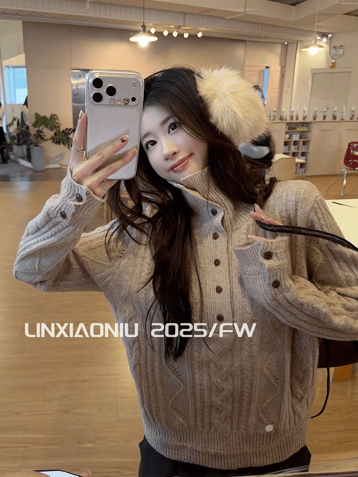 한 부서 느긋한 바람 터틀넥 부서 버클 레트로 트위스트 꽃 니트 스웨터 여성 가을 겨울철 루즈핏 슬림해 보이는 스웨터 이미지 3