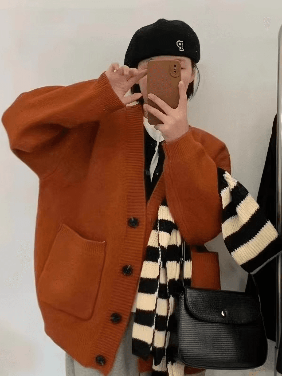 한 부서 단색 더블 주머니 스웨터 오픈 가디건 여성 가을 겨울 새로운 와이드 부드러운 찹쌀 느긋한 캐주얼 다용도 니트 재킷 이미지 3