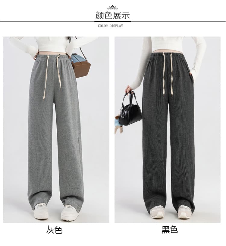실사 임산부 바지 봄 가을 외출용 새로운 없음 복부 지지 와이드 레그 팬츠 가을 작은 키 스트레이트 바지 상세 이미지 8