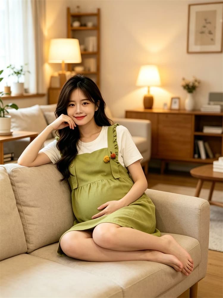 출산 착용 여름 새로운 꽃 프릴 니트 얇은 스타일 가짜 2 피스 슈트 드레스 여름 드레스 상세 이미지 10