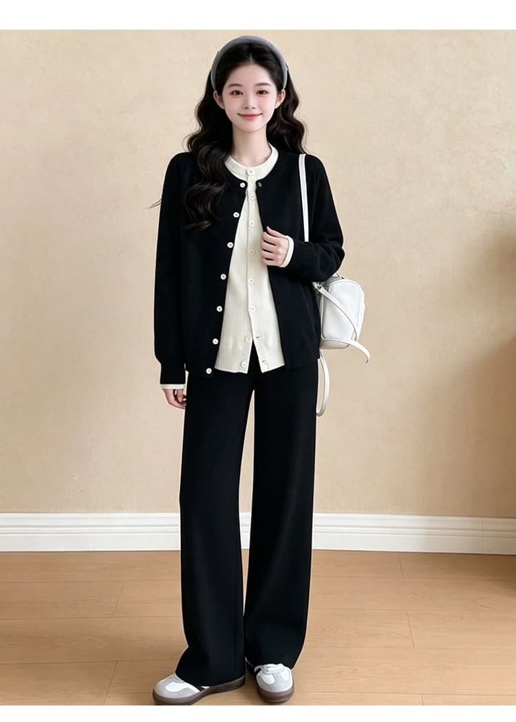 임산부 봄 가을 새로운 패션 루즈핏 가짜 세 조각 캐주얼 세트 가을 겨울 맨위 복부 지지 바지 상세 이미지 16