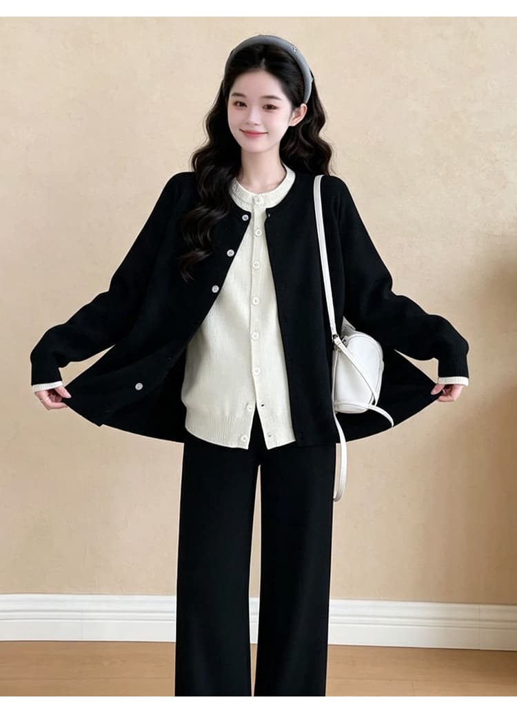 임산부 봄 가을 새로운 패션 루즈핏 가짜 세 조각 캐주얼 세트 가을 겨울 맨위 복부 지지 바지 상세 이미지 19