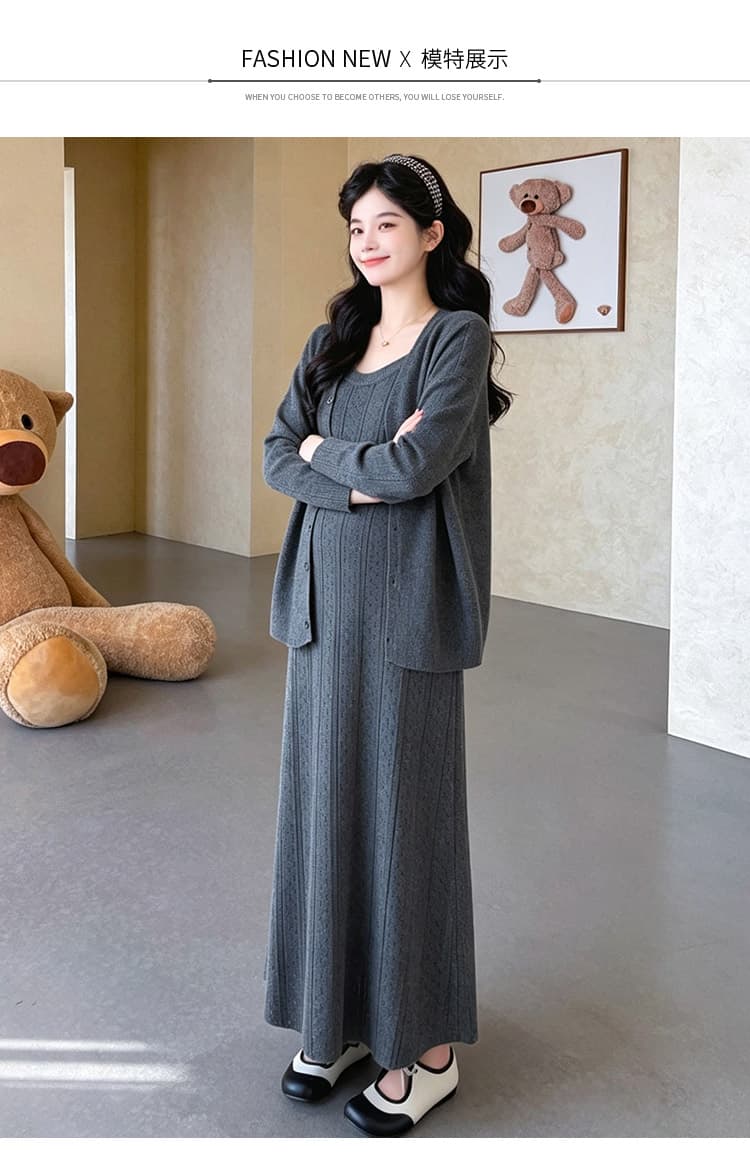 임산부 가을 새로운 패션 루즈핏 빅 사이즈 임산부 드레스 투피스 슈트 상세 이미지 9