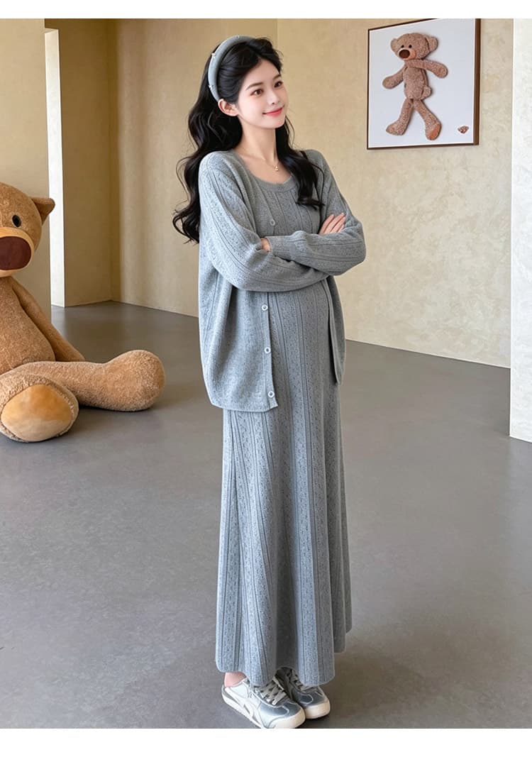 임산부 가을 새로운 패션 루즈핏 빅 사이즈 임산부 드레스 투피스 슈트 상세 이미지 23
