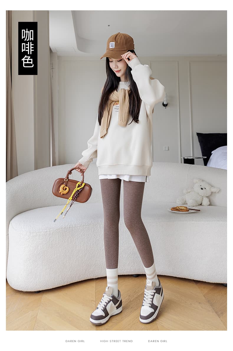 실사 가을 새로운 없음 흔적 임산부 세로 줄무늬 슬림해 보이는 베이스 양말 면 소재 세 섹션 분 압력 국방 부종 레깅스 상세 이미지 29
