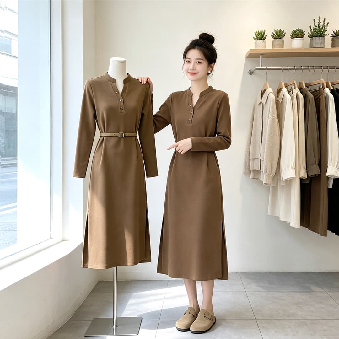 품격 드레스 2026 봄 가을 새로운 지성 우아함 센스 슬림해 보이는 다용도 선택하지 마라. 사람들 치마 아이들 이미지 2