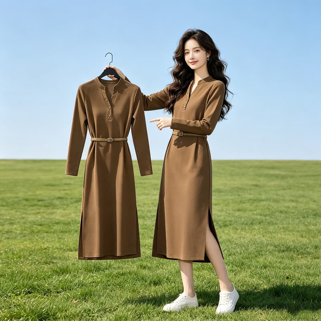 품격 드레스 2026 봄 가을 새로운 지성 우아함 센스 슬림해 보이는 다용도 선택하지 마라. 사람들 치마 아이들 상세 이미지 2