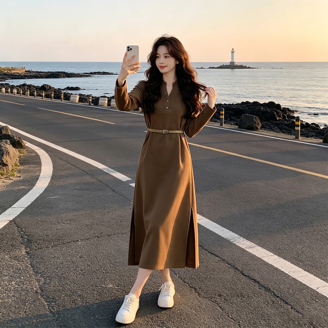 품격 드레스 2026 봄 가을 새로운 지성 우아함 센스 슬림해 보이는 다용도 선택하지 마라. 사람들 치마 아이들 상세 이미지 3