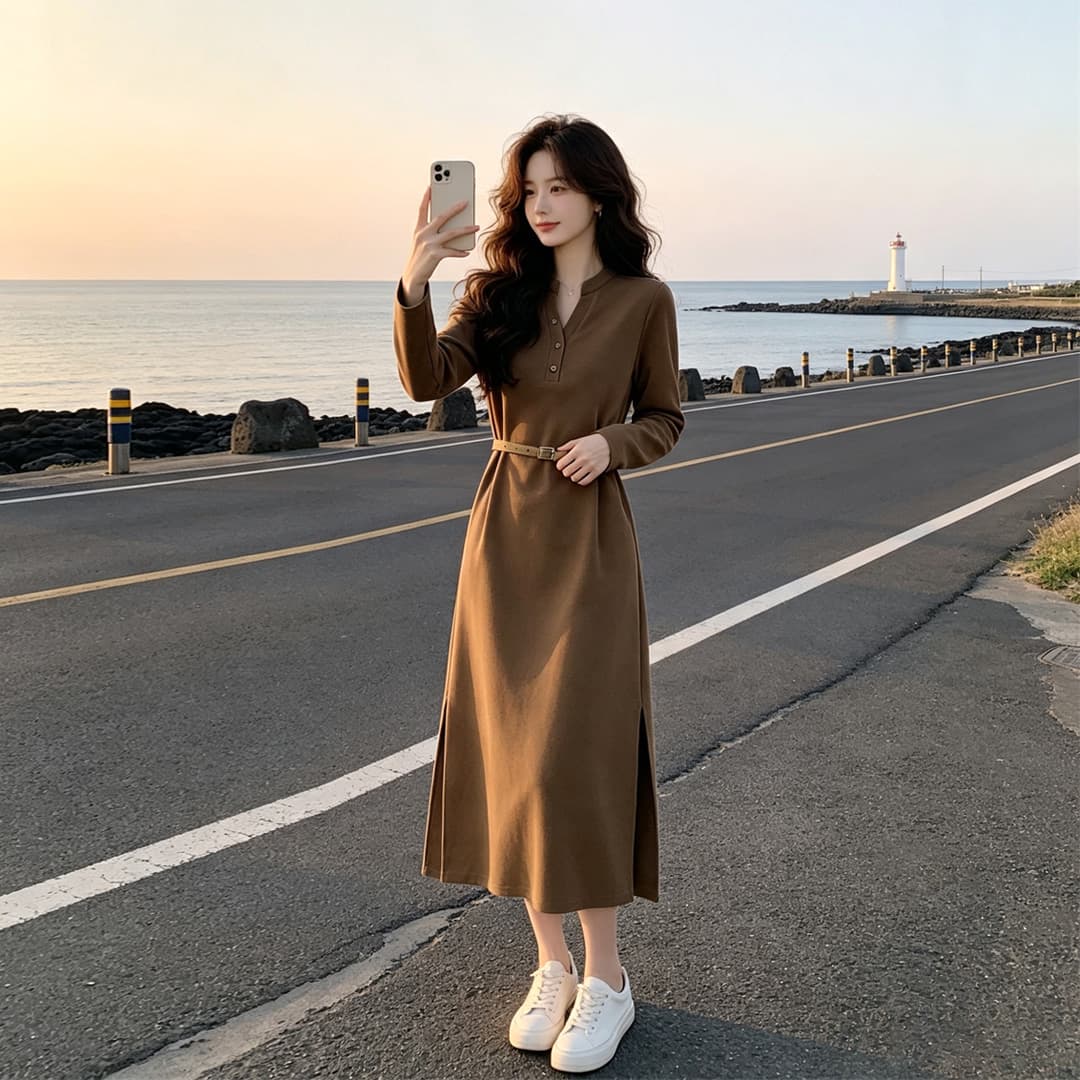 품격 드레스 2026 봄 가을 새로운 지성 우아함 센스 슬림해 보이는 다용도 선택하지 마라. 사람들 치마 아이들 상세 이미지 5