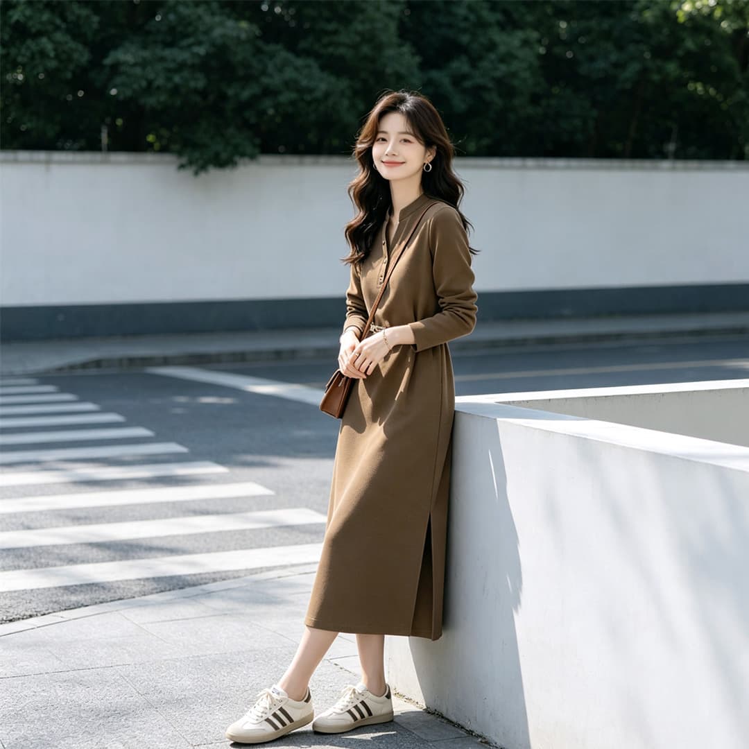 품격 드레스 2026 봄 가을 새로운 지성 우아함 센스 슬림해 보이는 다용도 선택하지 마라. 사람들 치마 아이들 상세 이미지 3
