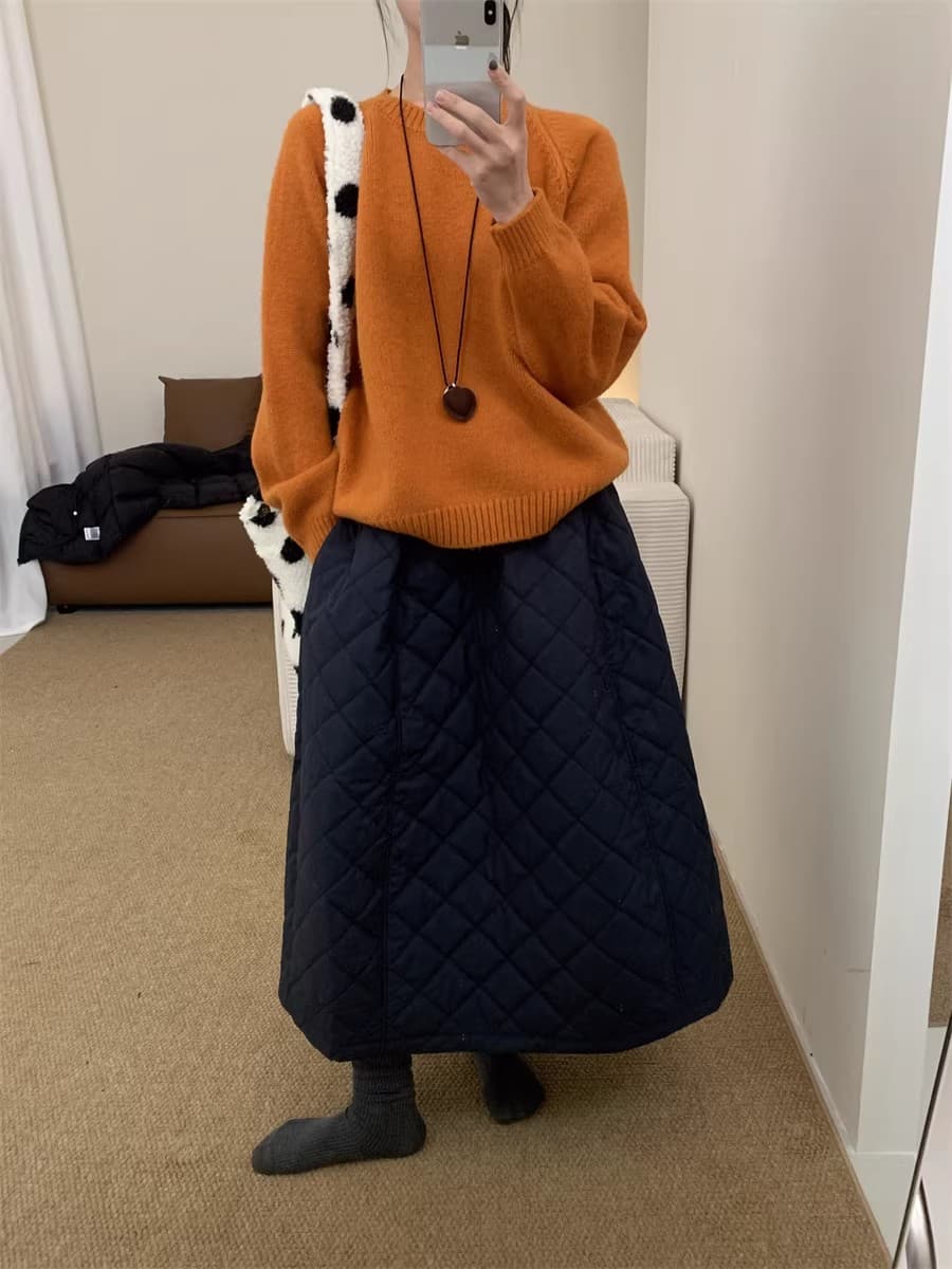 한 부서 캐주얼 바람 두꺼운 라운드 넥 풀오버 맨위 여성 2025 가을 겨울 새로운 미니멀리즘 단색 출퇴근 다용도 스웨터 상세 이미지 53