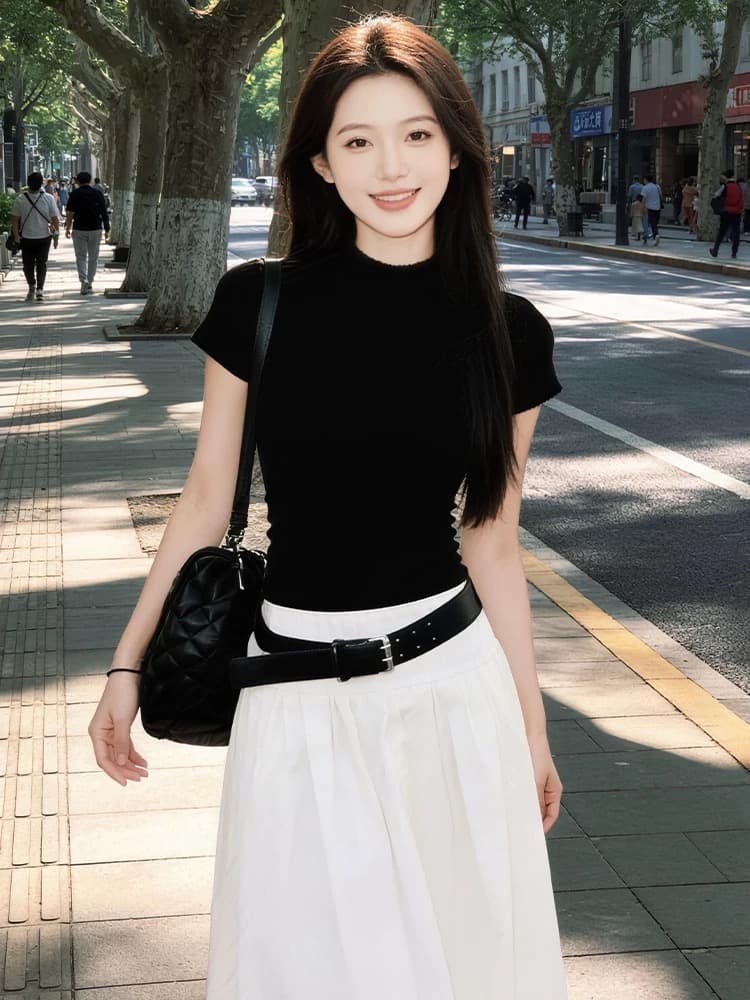 초여름 착용 가져 가라. 전체 집합 2026 한 부서 천 골드 빛 요리 한 작은 대중 아름다운 아니요 명중 섹션 품격 점프 슈트 치마 세트 상세 이미지 5