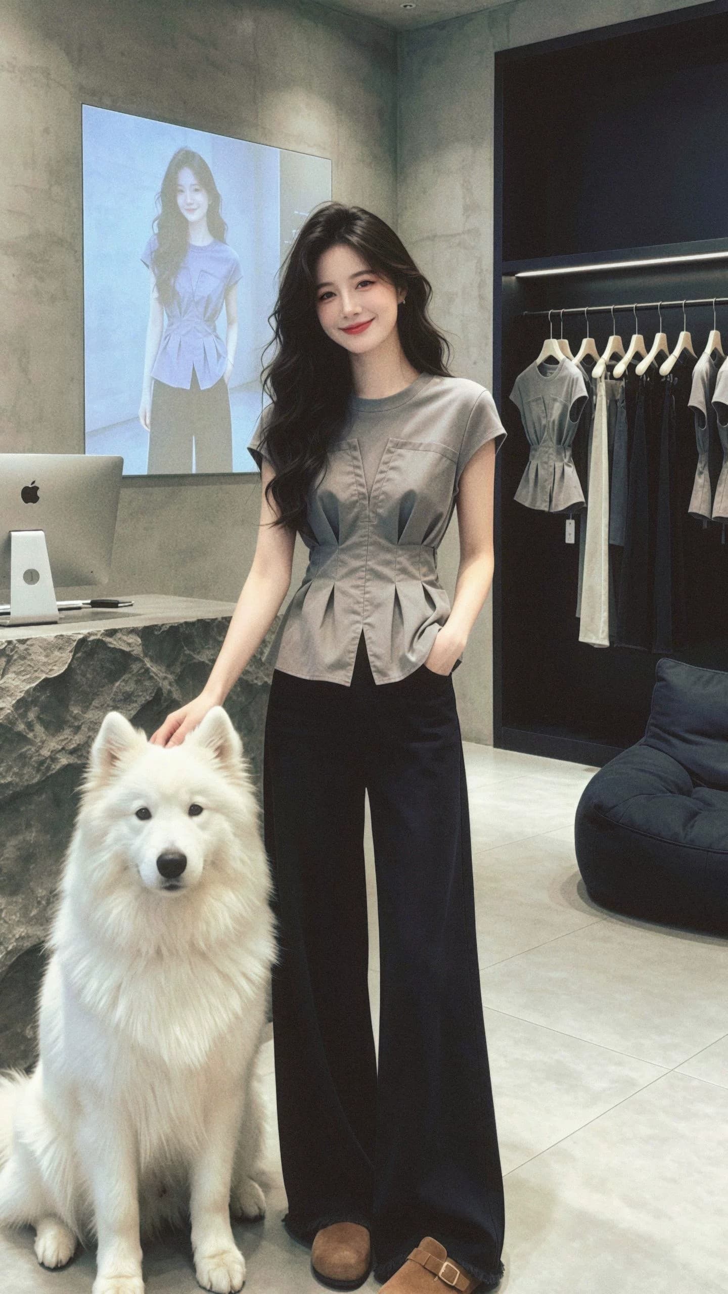 회색 라운드 넥 허리 수축 핀치 Pleat 반팔 티셔츠 여성 여름 긍정적 인 어깨 슬림해 보이는 표지 고기 맨위 빛 연 부서 빛 요리 한 착용 가져 가라. 상세 이미지 4