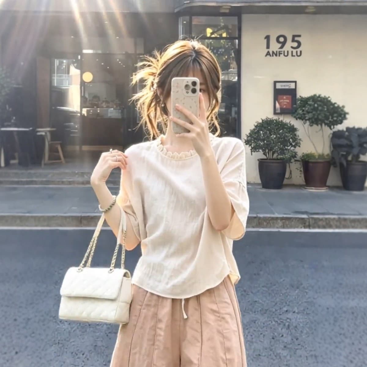 고유 한 아름다운 전체 집합 여름 드레스 외국 가스 연령 감소 프릴 맨위 다용도 랜턴 와이드 레그 팬츠 투피스 슈트 여성 상세 이미지 5