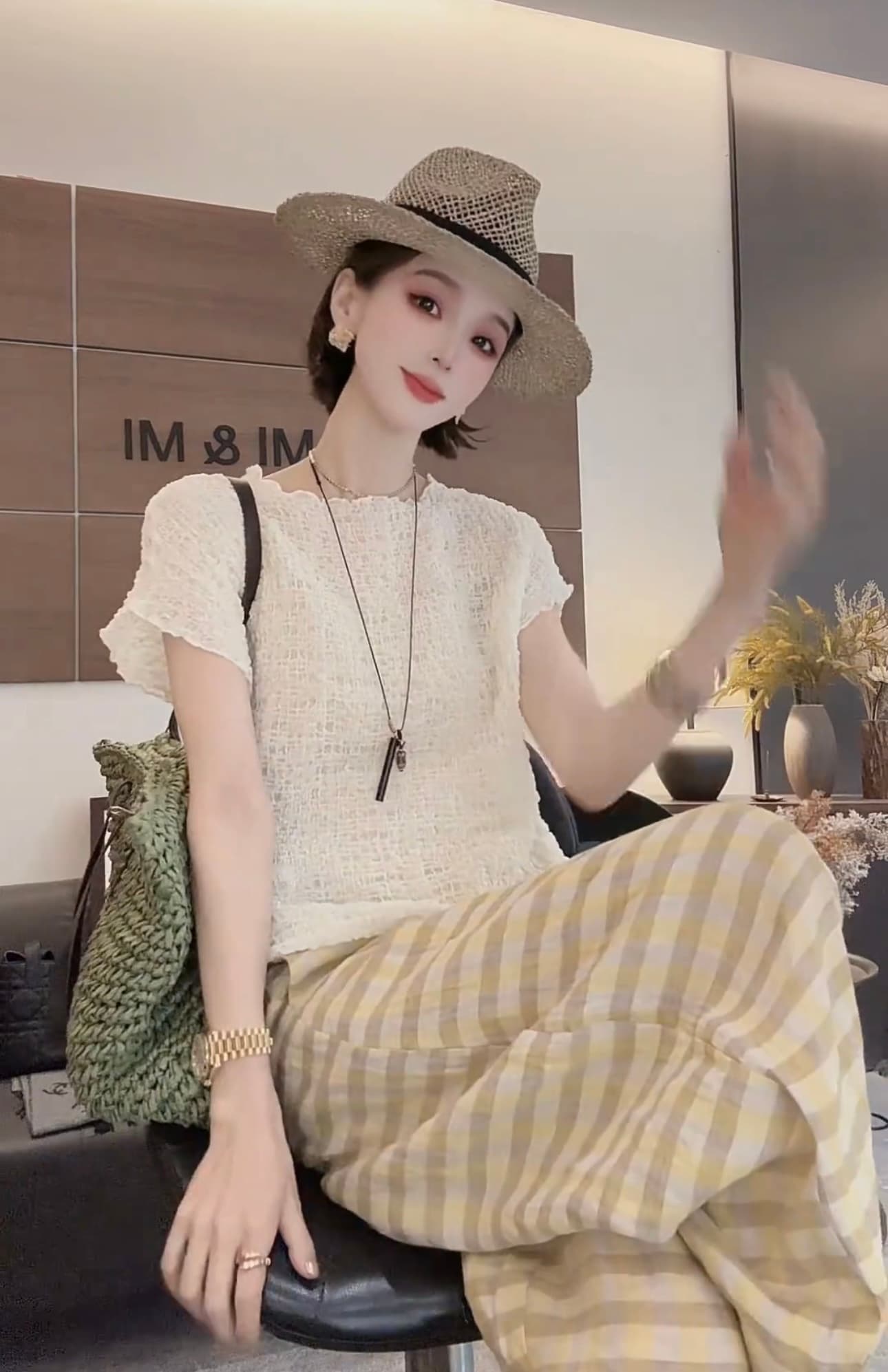 shaweleven 미니멀리즘 주름 여름 새로운 질감 센스 다용도 반팔 티셔츠 여성 의류 상세 이미지 4