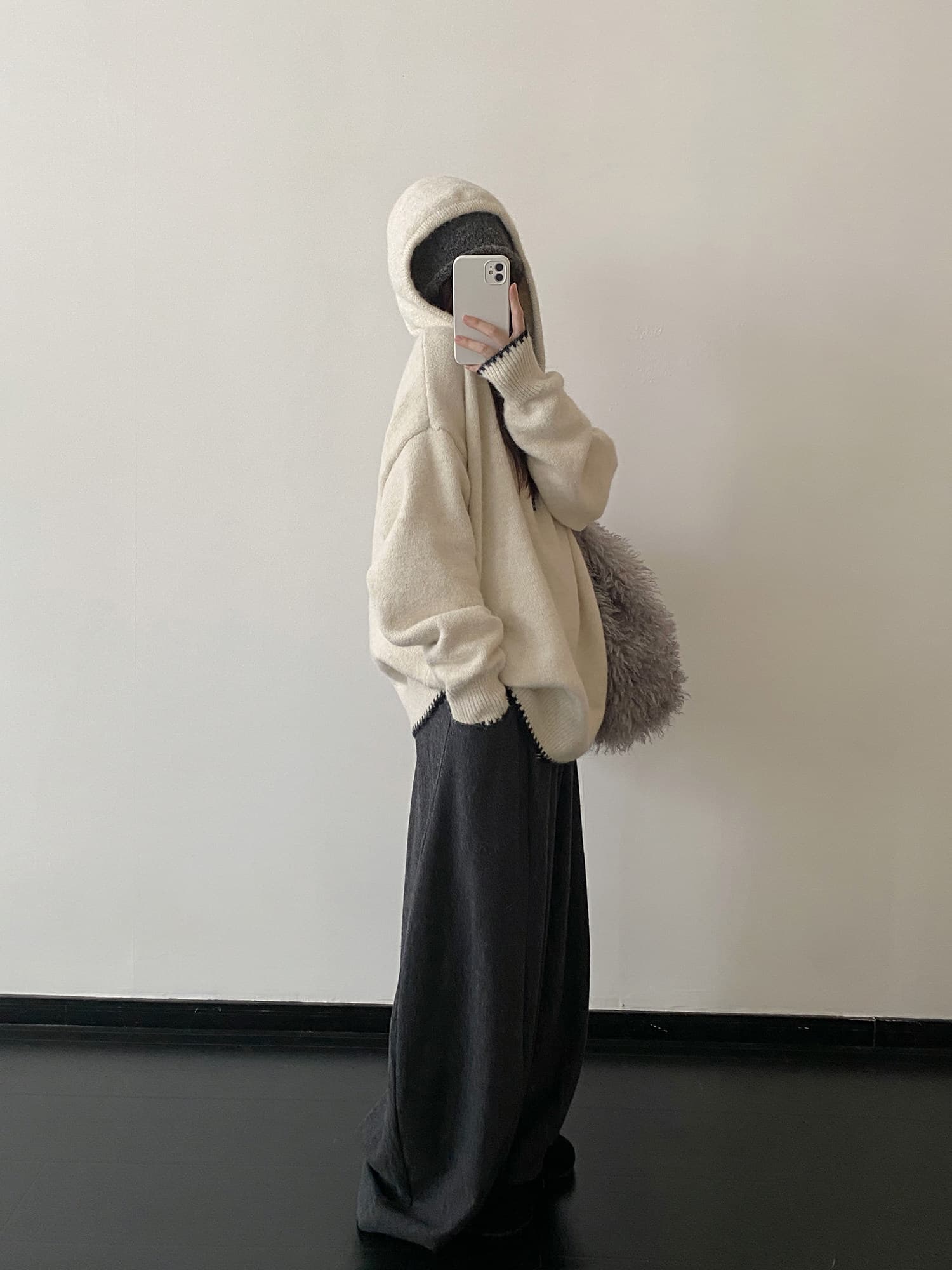 후드 스웨터 여자 가을 겨울철 착용 가져 가라. 느긋한 고급 센스 긴팔 맨위 작은 대중 아니요 명중 섹션 니트 스웨터 상세 이미지 17