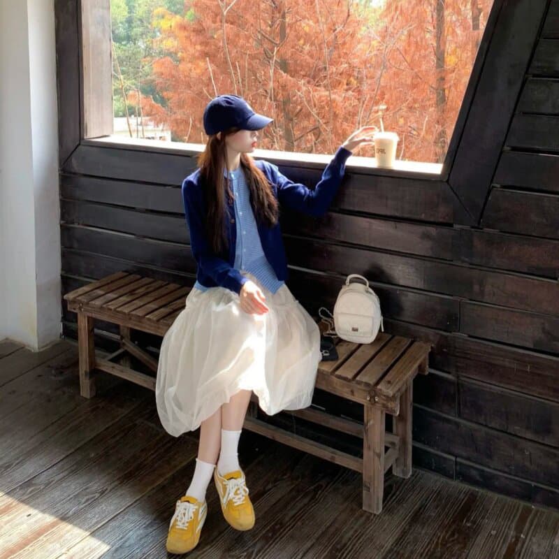 페이크 레이어드 맨위 부드러운 느긋한 바람 한 부서 분위기 고급 센스 니트 오픈 가디건 스웨터 여성 코트 느슨함 봄 상세 이미지 4