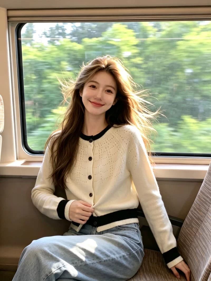 보존 섹션 추천 부드러운 바람 배색 홀로우 아웃 긴팔 니트 오픈 가디건 여성 2026 새로운 캐주얼 다용도 맨위 이미지 3