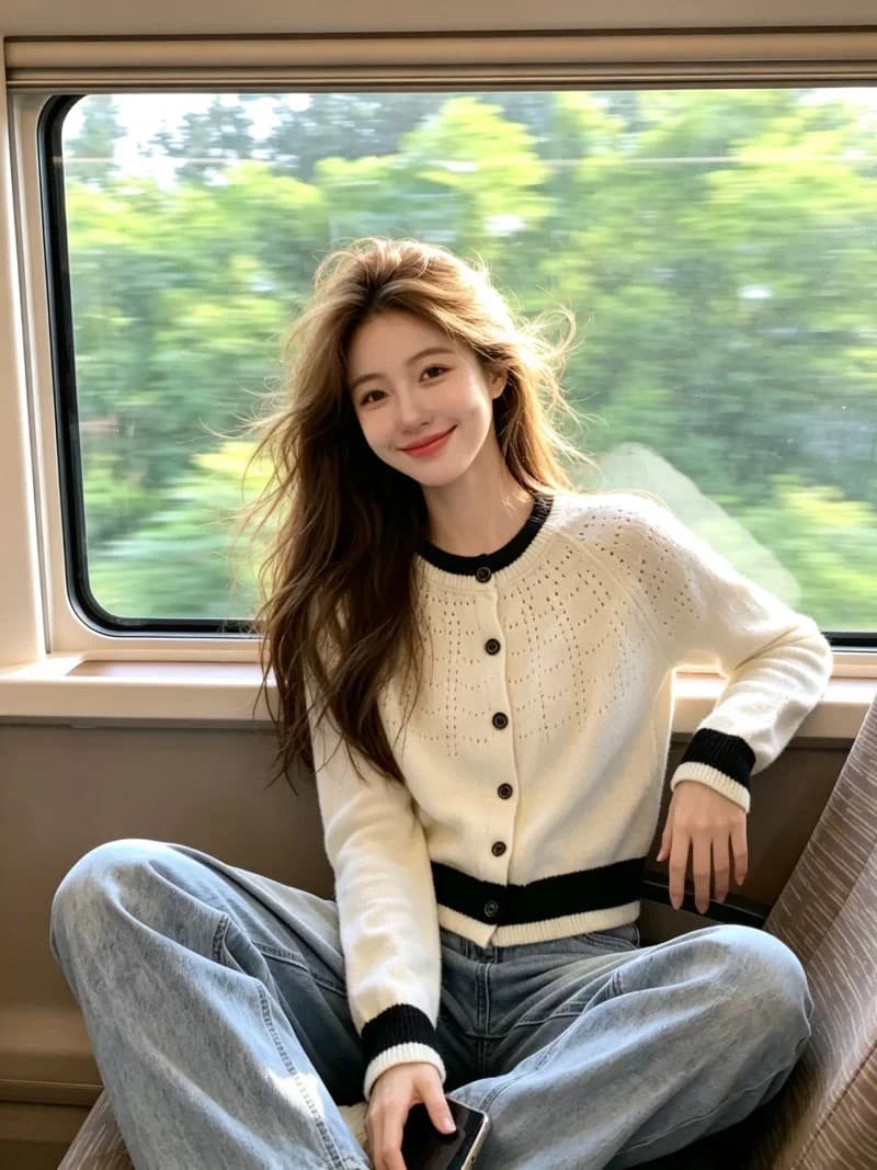 보존 섹션 추천 부드러운 바람 배색 홀로우 아웃 긴팔 니트 오픈 가디건 여성 2026 새로운 캐주얼 다용도 맨위 상세 이미지 6