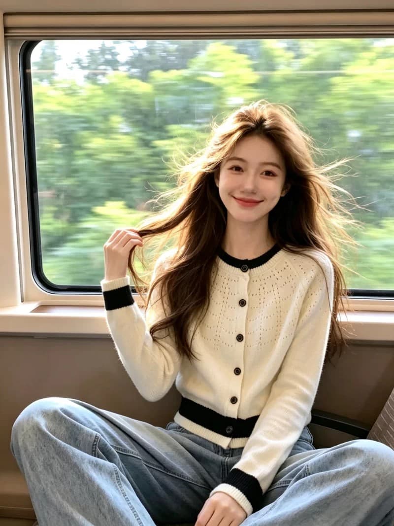 보존 섹션 추천 부드러운 바람 배색 홀로우 아웃 긴팔 니트 오픈 가디건 여성 2026 새로운 캐주얼 다용도 맨위 상세 이미지 10