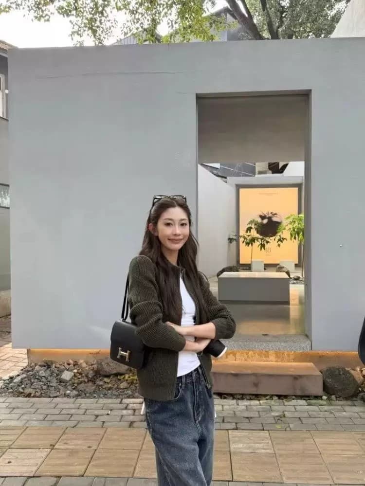 한 부서 후아 남편 그리드 니트 재킷 맨위 여성 단색 기초 미니멀리즘 슬림해 보이는 다용도 오픈 가디건 지퍼 스웨터 봄 상세 이미지 16
