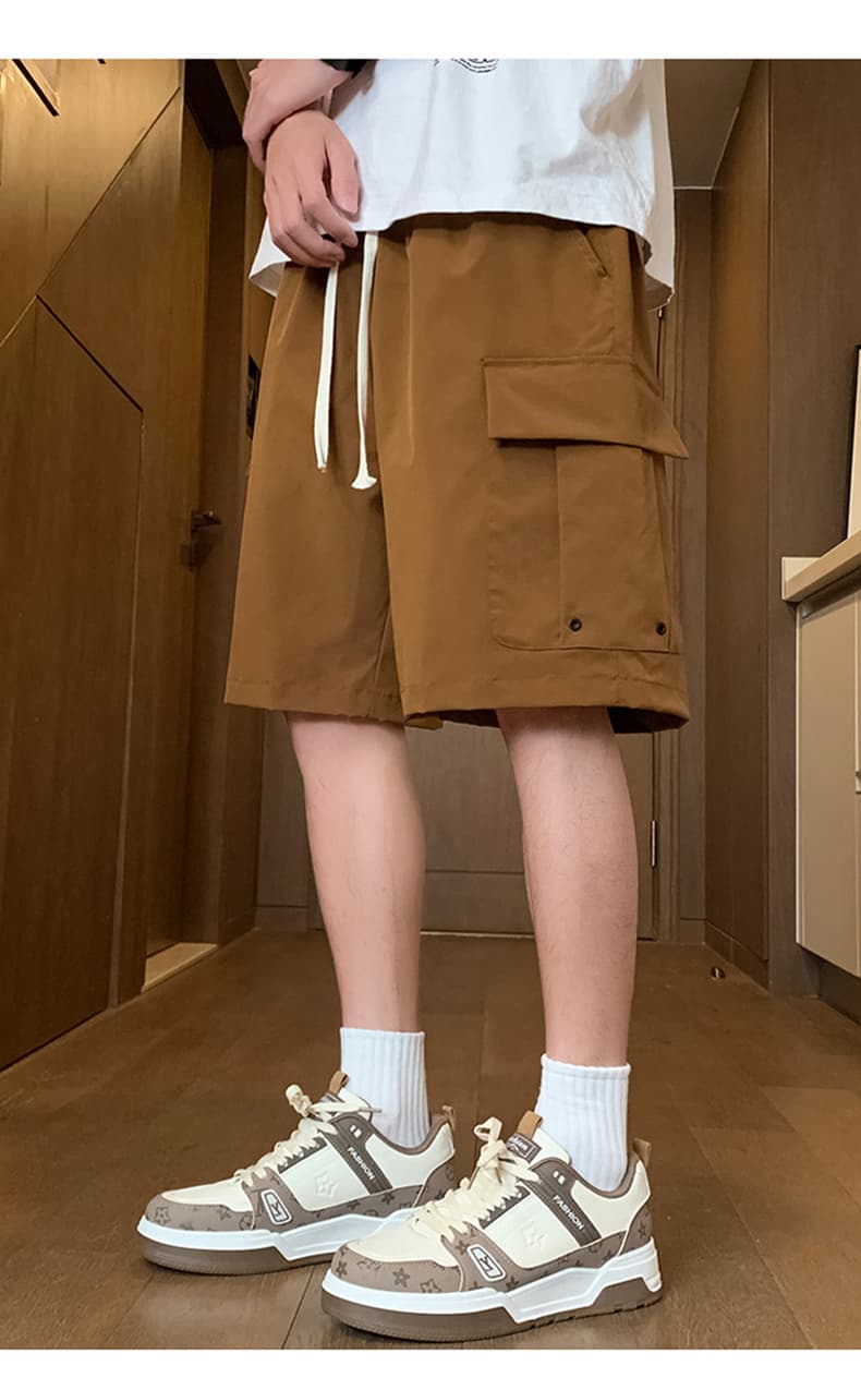새로운 워크웨어 남자 루즈핏 캐주얼 오부 바지 커플 조수 브랜드 반바지 야외 얼음 실크 속도 말라 죽다 호흡 곤란 바지 상세 이미지 42
