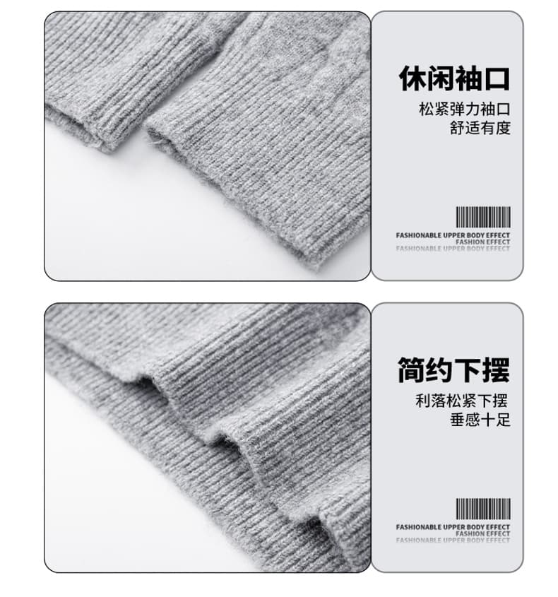 가을 겨울 새로운 꽈배기 페이크 레이어드 폴로 칼라 스웨터 가을 겨울 남자 트렌드 악당 잘 생긴 두꺼운 보온 니트 캐주얼 맨위 상세 이미지 12