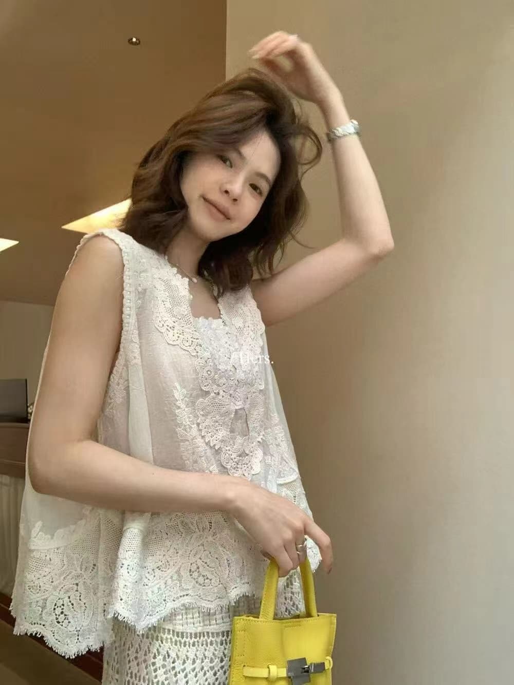 보헤미안 바람 레이스 자수 캐미솔 외출용 2026 새로운 여름 빅 사이즈 지방 mm 민소매 맨위