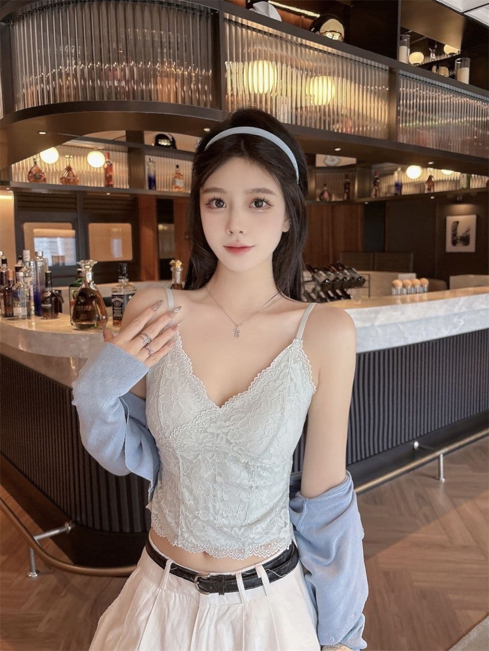 레이스 여름 캐미솔 인사이드 가져 가라. 아름다움 뒤로 속옷 브래지어 하나 2026 새로운 화이트 만나는 맨위 상세 이미지 14