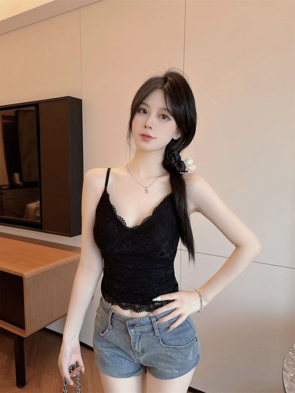 레이스 여름 캐미솔 인사이드 가져 가라. 아름다움 뒤로 속옷 브래지어 하나 2026 새로운 화이트 만나는 맨위 상세 이미지 19