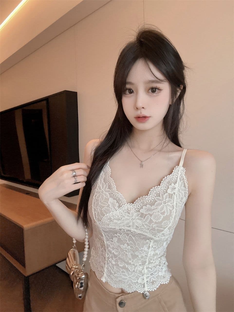 레이스 여름 캐미솔 인사이드 가져 가라. 아름다움 뒤로 속옷 브래지어 하나 2026 새로운 화이트 만나는 맨위 상세 이미지 25
