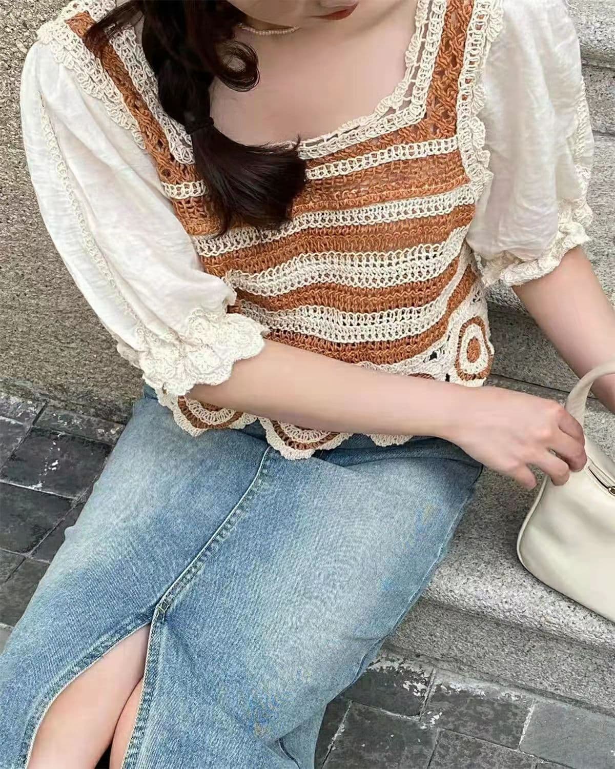 한국 동대문 새로운 패션 폭발 다용도 반팔 품격 2026 분기 별 칼라 패치워크 맨위 여성 트렌드 상세 이미지 8