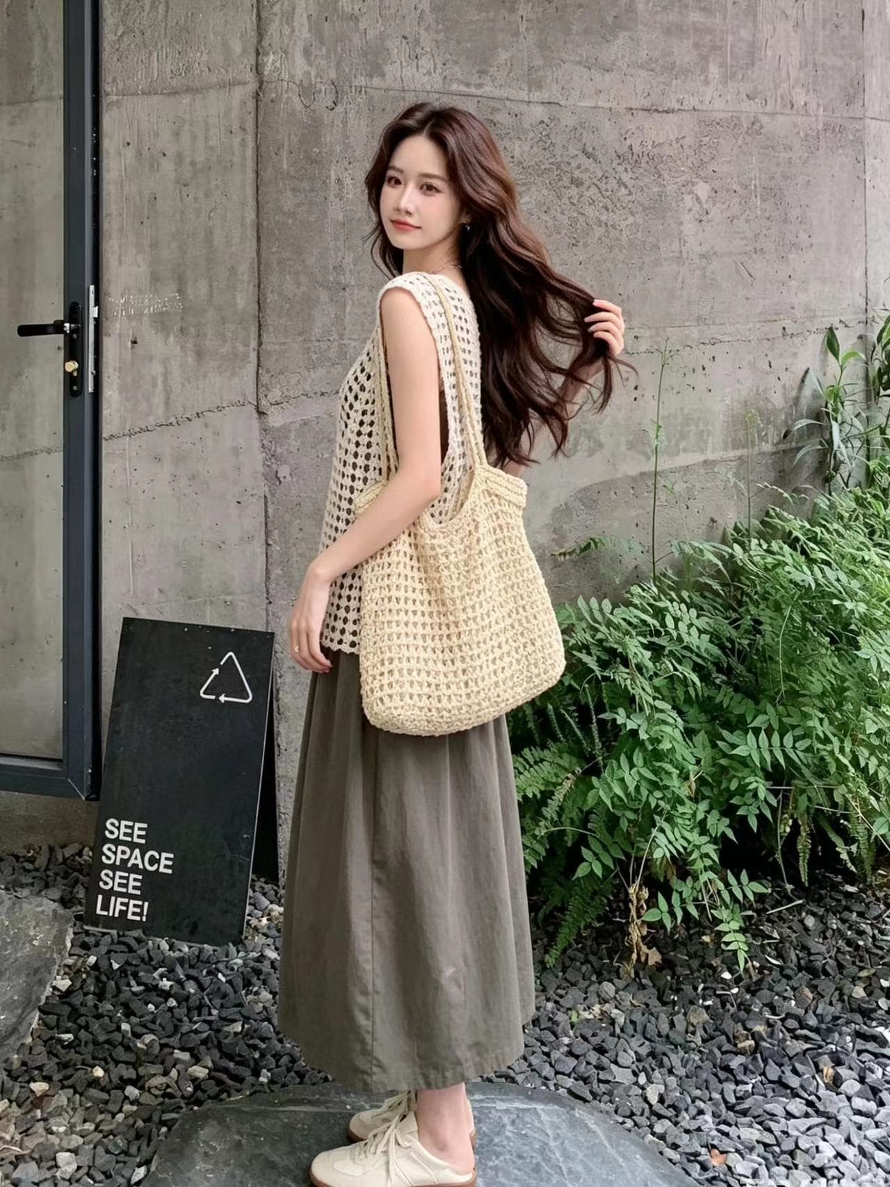 한 부서 작은 대중 디자인 센스 홀로우 아웃 짜임 조끼 여성 여름 패션 다용도 슬림해 보이는 맨위 상세 이미지 11