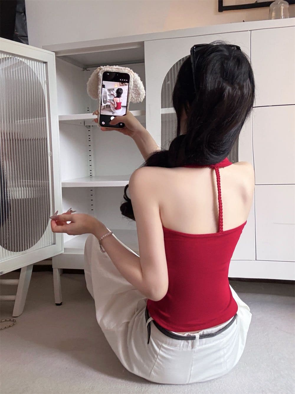 고정 가슴 패드 행침 목 아름다움 뒤로 작은 슬링 여성 여름 새로운 아메리칸 핫걸 도파민 색상 시스템 외출용 조끼 상세 이미지 3