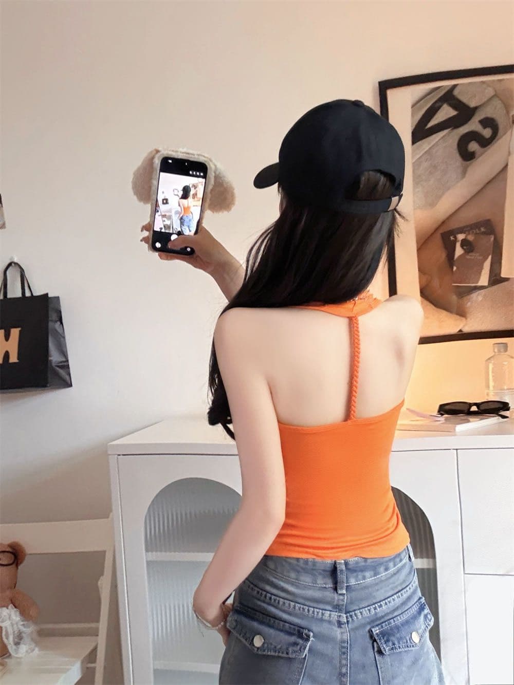 고정 가슴 패드 행침 목 아름다움 뒤로 작은 슬링 여성 여름 새로운 아메리칸 핫걸 도파민 색상 시스템 외출용 조끼 상세 이미지 8