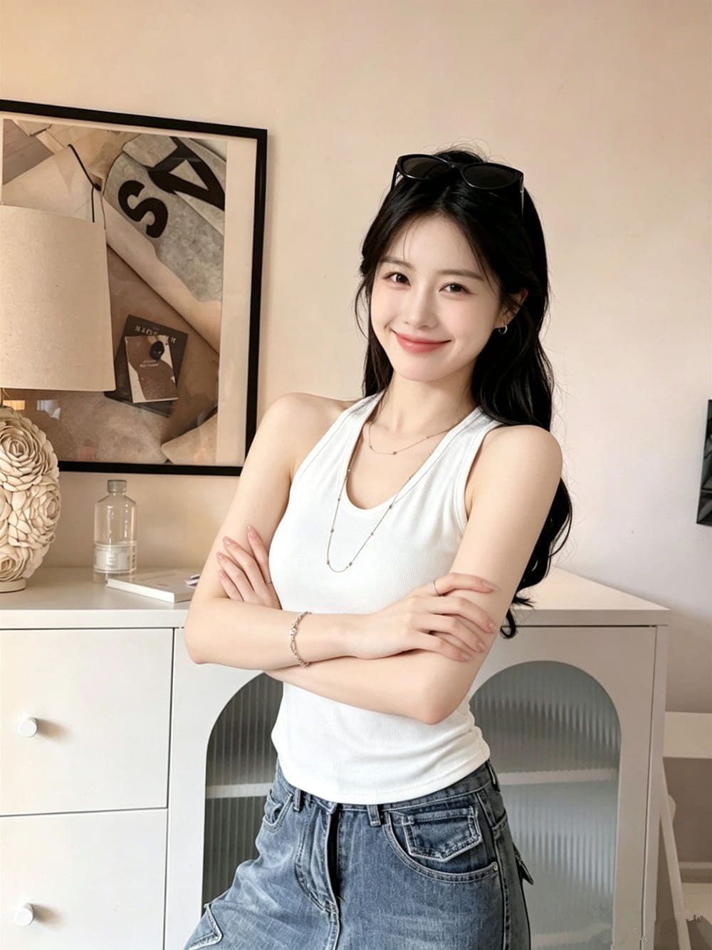 고정 가슴 패드 행침 목 아름다움 뒤로 작은 슬링 여성 여름 새로운 아메리칸 핫걸 도파민 색상 시스템 외출용 조끼 상세 이미지 19