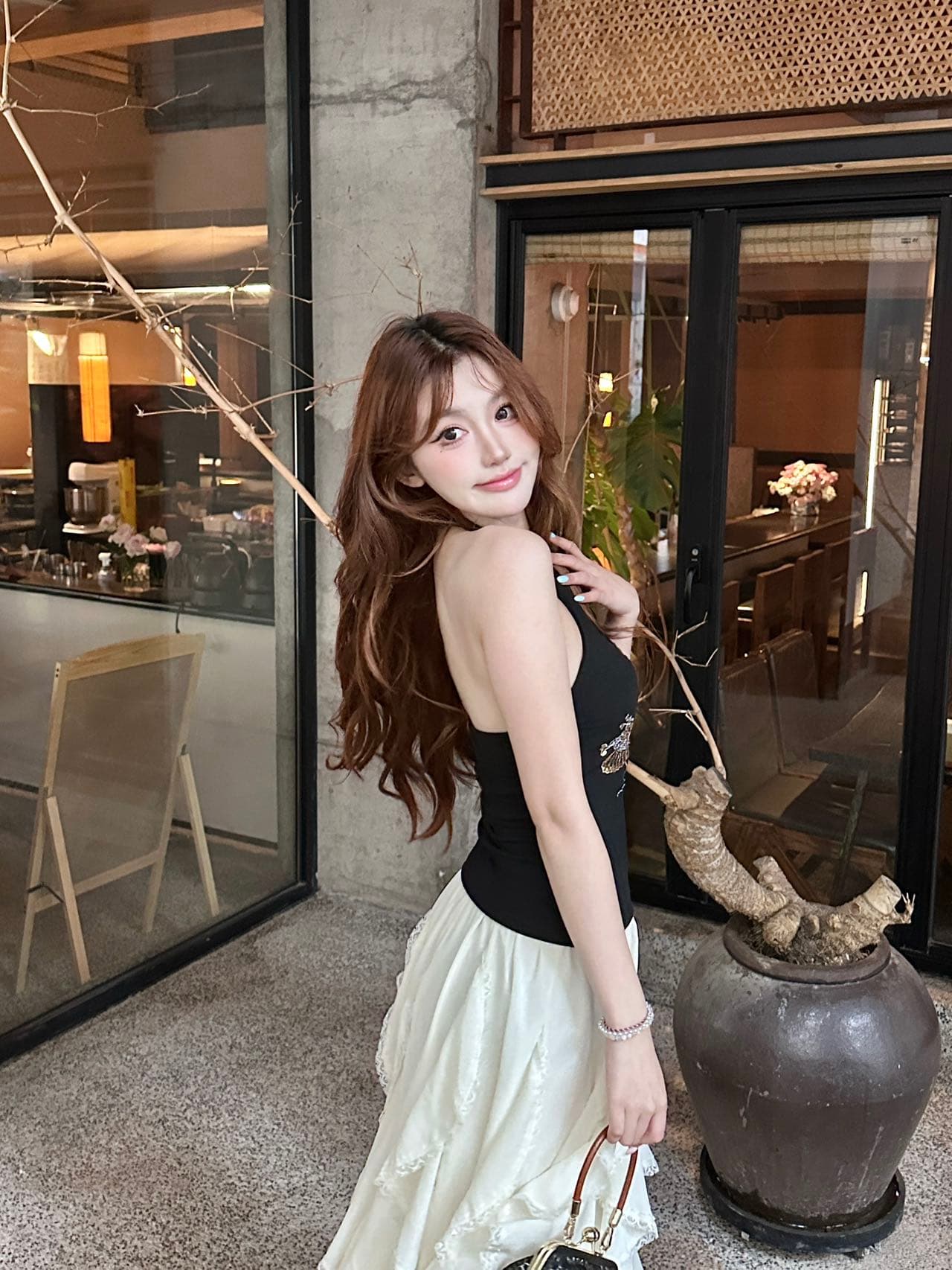 핫걸 새로운 중식 행침 목 치마 여름 새로운 프랑스식 품격 몸매 가꾸기 슬림해 보이는 자수 행침 목 아름다움 뒤로 상세 이미지 27