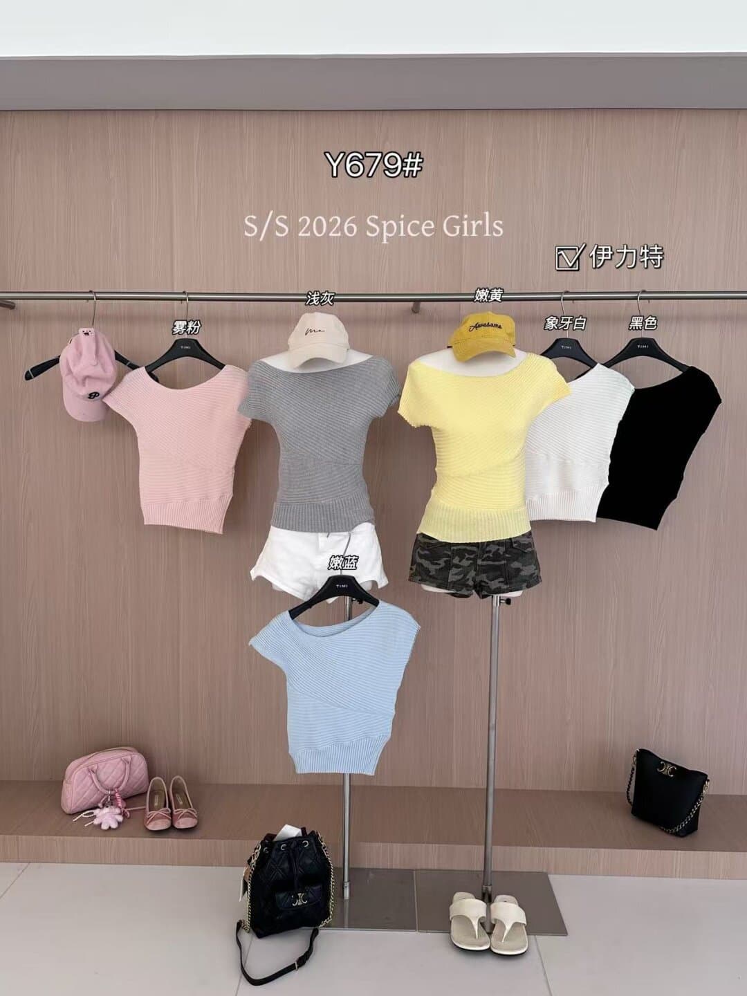 timi2026 년 봄 여름 새로운 품격 작은 대중 디자인 센스 불규칙 핫걸 순수한 욕망 바람 쇼트 스타일 니트 스웨터 여성 상세 이미지 5