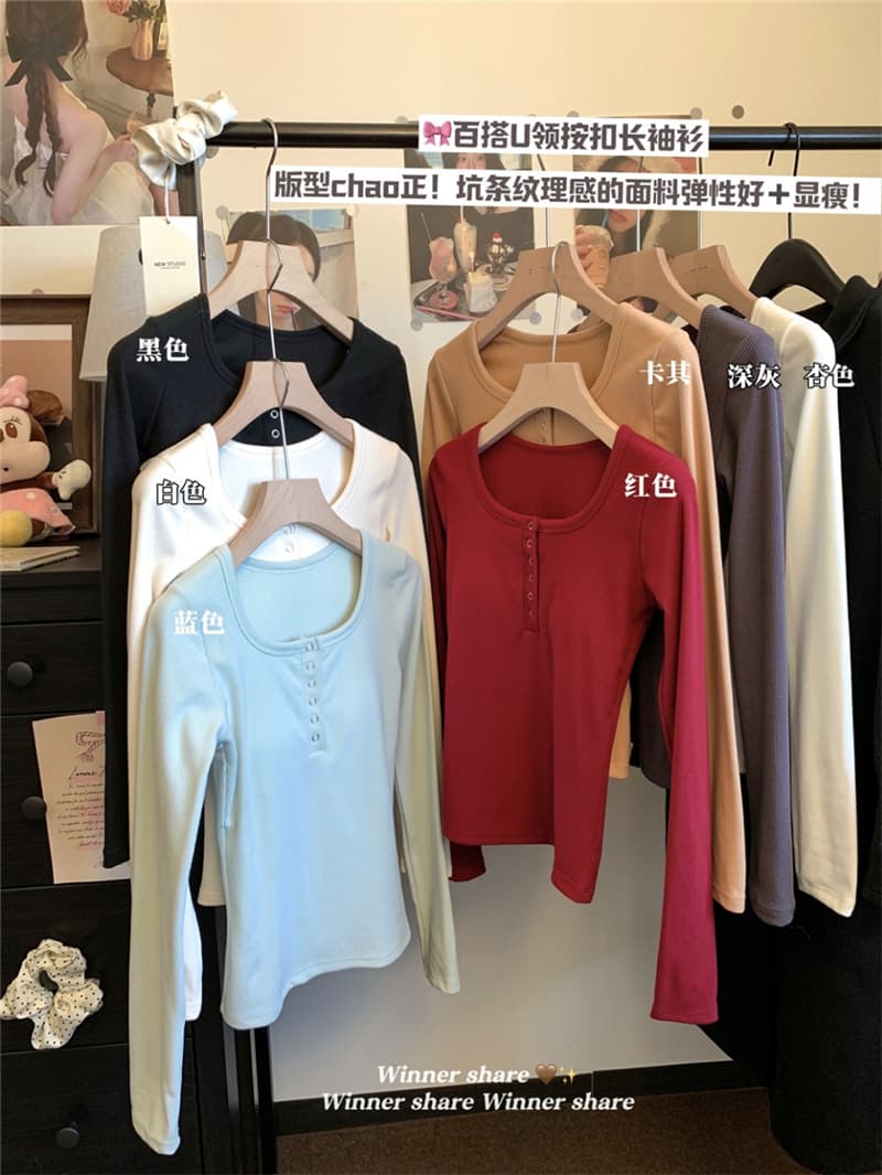 연삭 털 여성 인사이드 가져 가라. 봄 가을 2026 새로운 몸매 가꾸기 긴팔 티셔츠 가을 검정색 몸매 가꾸기 맨위 상세 이미지 22