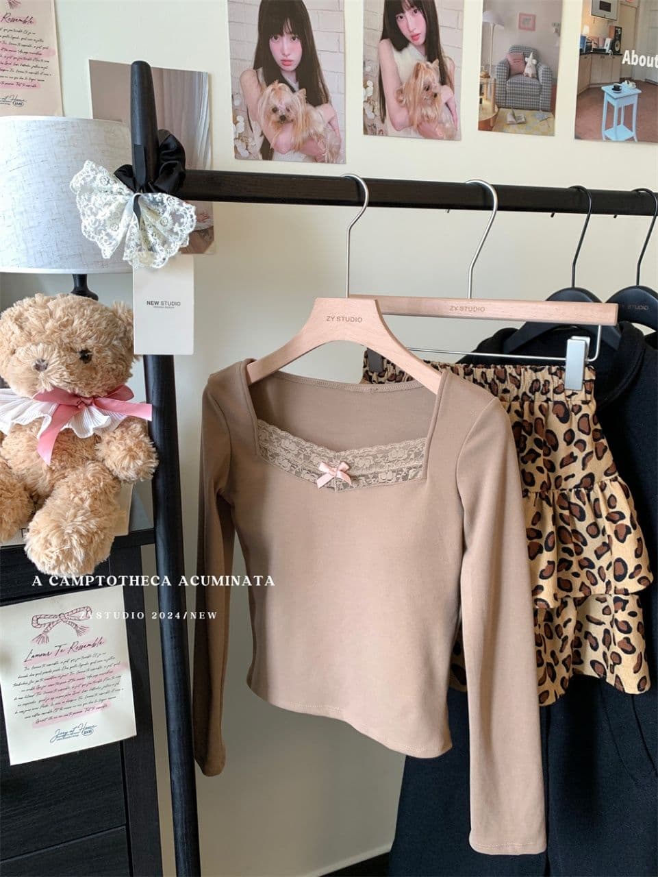 연삭 털 가을 레이스 긴팔 티셔츠 여성 두꺼운 패치워크 몸매 가꾸기 슬림해 보이는 맨위 섹시함 상세 이미지 30