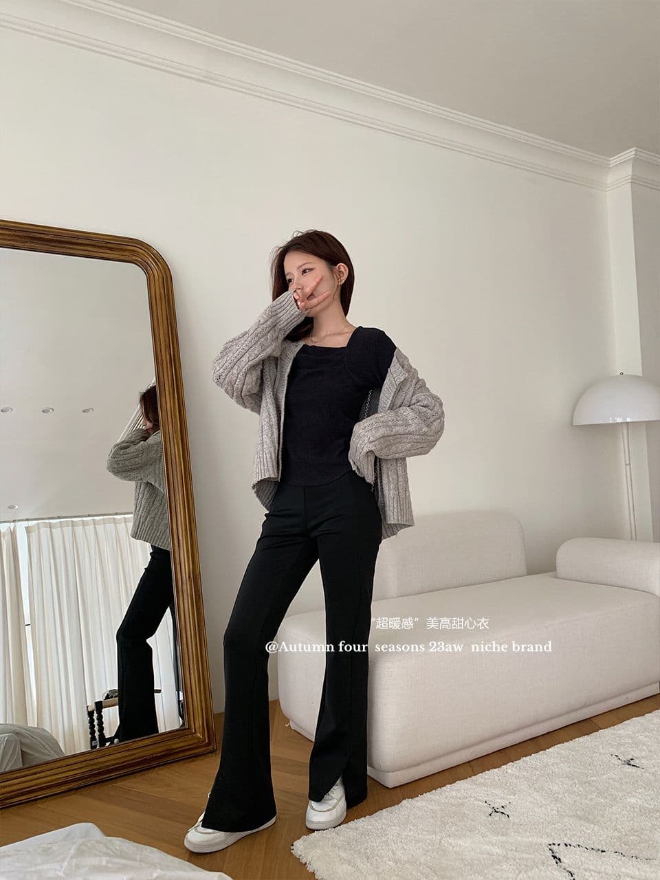 가을 겨울 새로운 광장 칼라 주름 기본 셔츠 여성 덕 플러시 보온 긴팔 티셔츠 인사이드 가져 가라. 외출용 맨위 상세 이미지 23