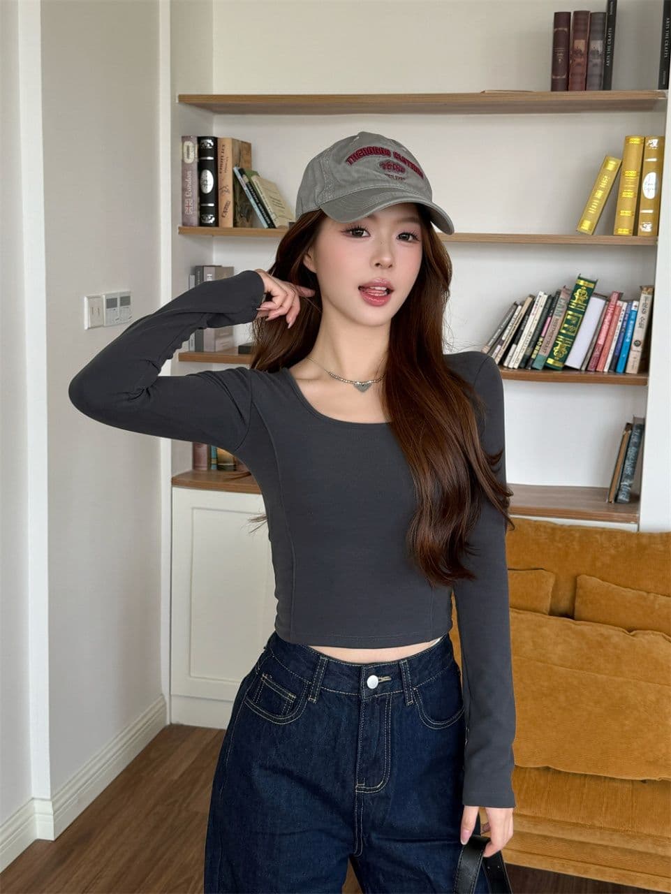 이른 가을 새로운 착용 가져 가라. 슈 플러시 u 칼라 보온 긴팔 티셔츠 슬림해 보이는 몸매 가꾸기 원피스 벨트 가슴 패드 다용도 상세 이미지 19