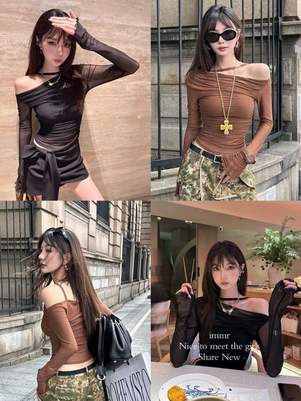 이른 가을 새로운 순수한 욕망 섹시함 투피스 세트 시스루 망사 긴팔 몸매 가꾸기 인사이드 가져 가라. 벨트 가슴 패드 튜브탑 맨위 상세 이미지 2
