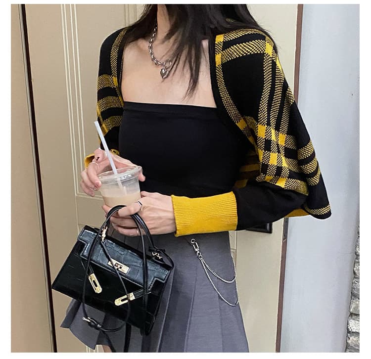 인터넷 유명인 체크무늬 보온 작은 숄 가을 겨울철 외부 가져 가라. 망토 스카프 여성 사무실 에어컨 객실 가져 가라. 어깨 작은 어깨 이미지 4