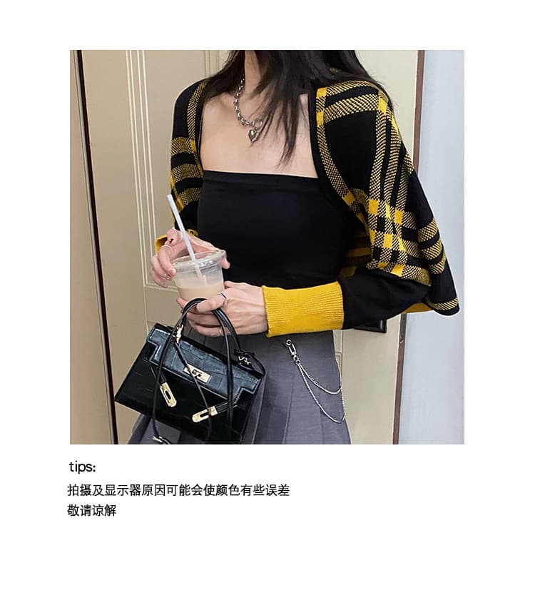 인터넷 유명인 체크무늬 보온 작은 숄 가을 겨울철 외부 가져 가라. 망토 스카프 여성 사무실 에어컨 객실 가져 가라. 어깨 작은 어깨 상세 이미지 3