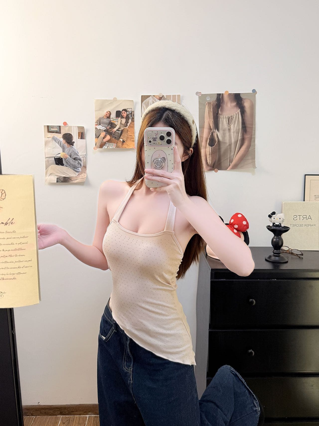 순수한 욕망 분위기 센스 몸매 가꾸기 불규칙 핫픽스 행침 목 슬립 상세 이미지 25
