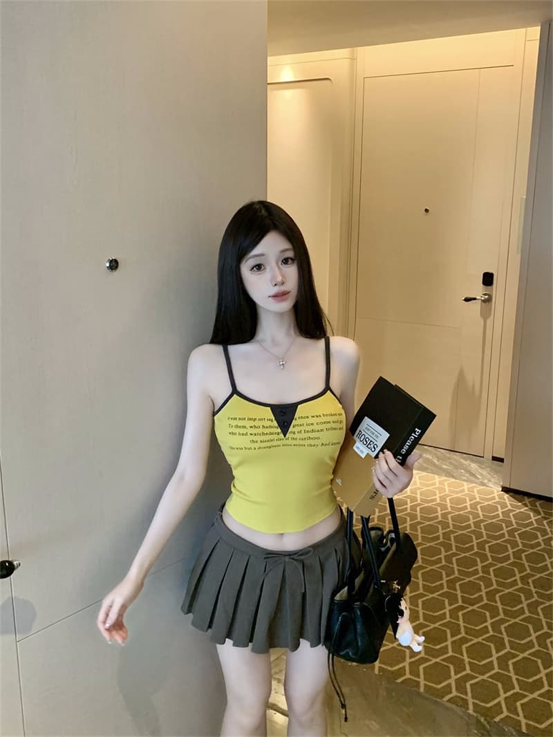 핫걸 인사이드 가져 가라. 캐미솔 ins 여름 패션 순수한 욕망 바람 이슬 뼈의 몸매 가꾸기 슬림해 보이는 외출용 쇼트 스타일 맨위 상세 이미지 40