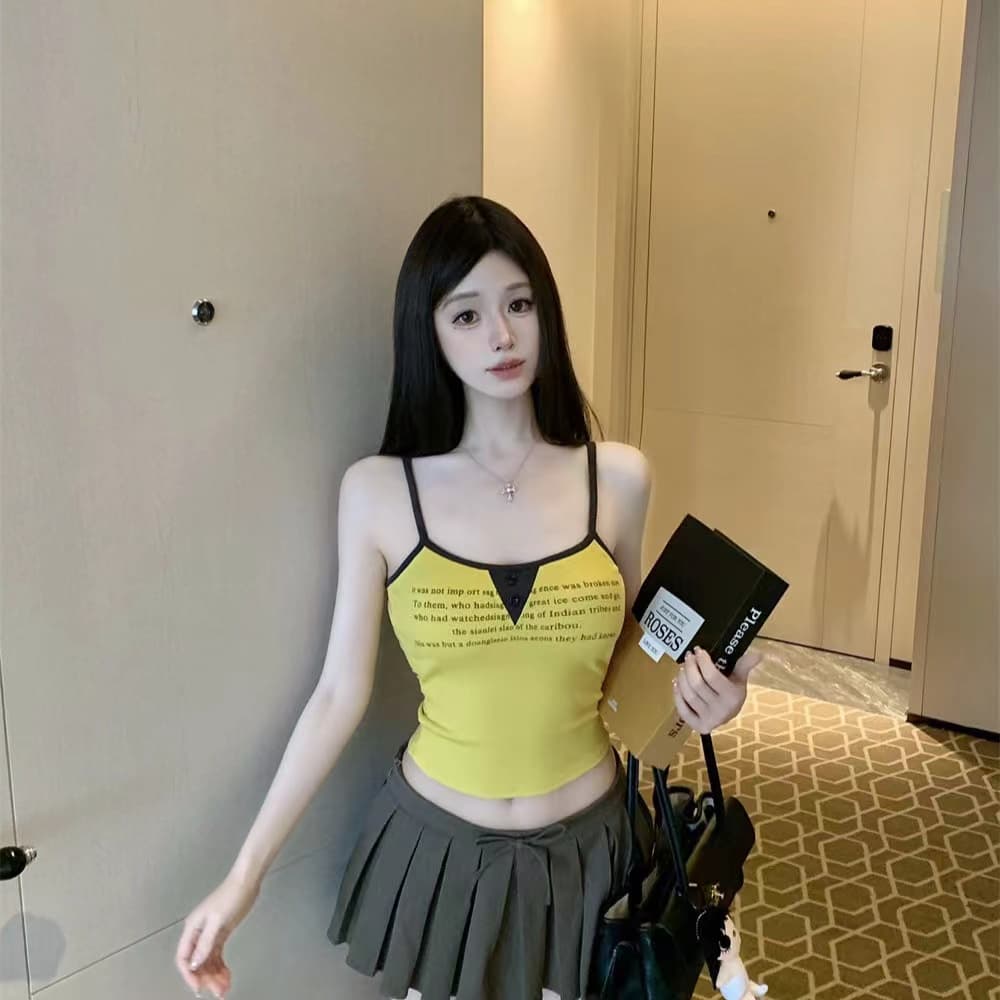 핫걸 인사이드 가져 가라. 캐미솔 ins 여름 패션 순수한 욕망 바람 이슬 뼈의 몸매 가꾸기 슬림해 보이는 외출용 쇼트 스타일 맨위 상세 이미지 45