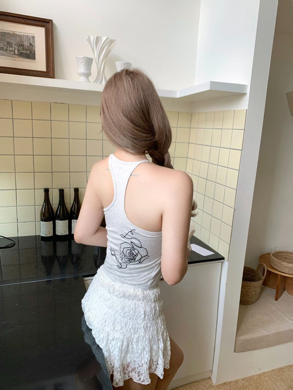 여름 새로운 캐주얼 몸매 가꾸기 슬림해 보이는 다용도 무거운 작업 장미 자수 조끼 벨트 가슴 패드 상세 이미지 8